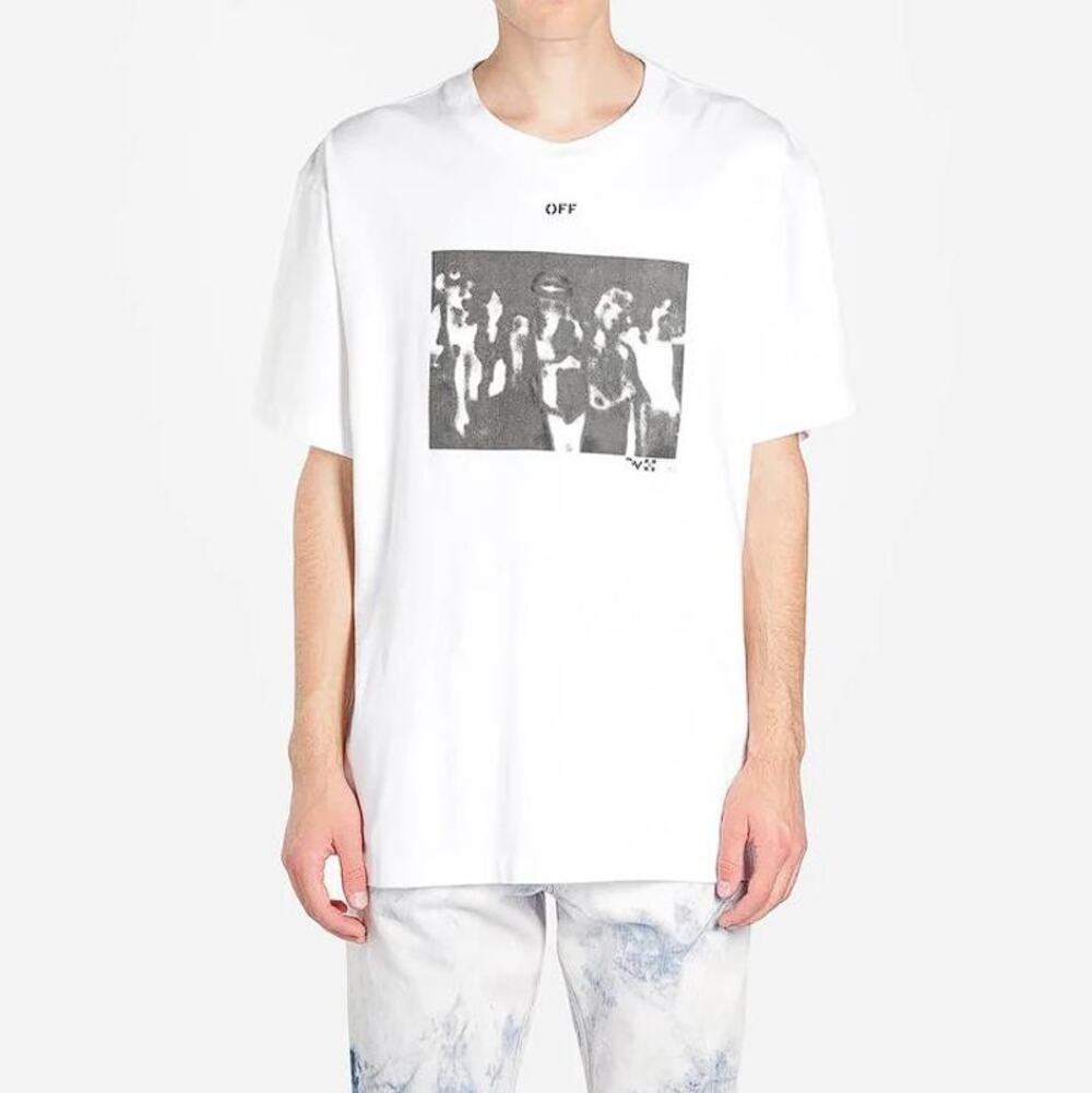 OFF-WHITE Men's Spray Painting Slim T-Shirt Size S In White